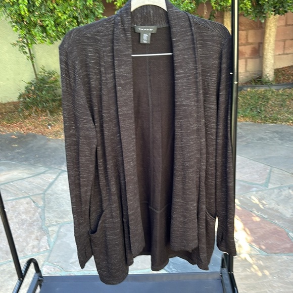 Tahari Women’s M Cozy & Drapy Black Open Cardigan - Picture 1 of 10